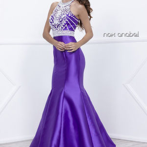 Purple Mermaid Maxi Length Dress
